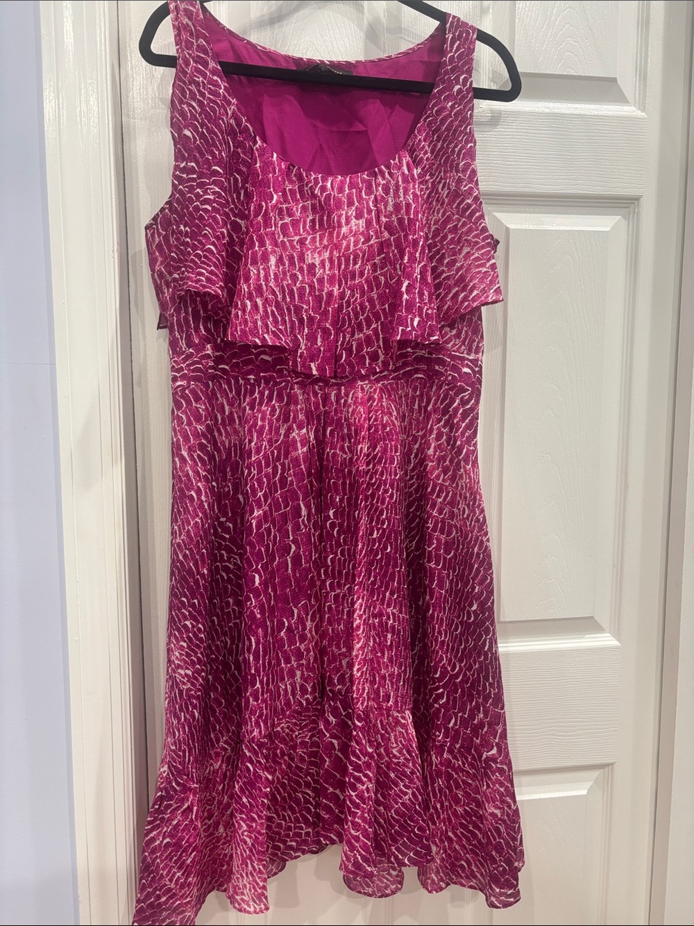 Cynthia Steffe Pink & White Ruffled Midi Dress